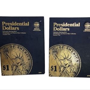 Whitman Coin Folders 2276 Presidential Dollars P&D #2 2012-16 Album SET OF TWO